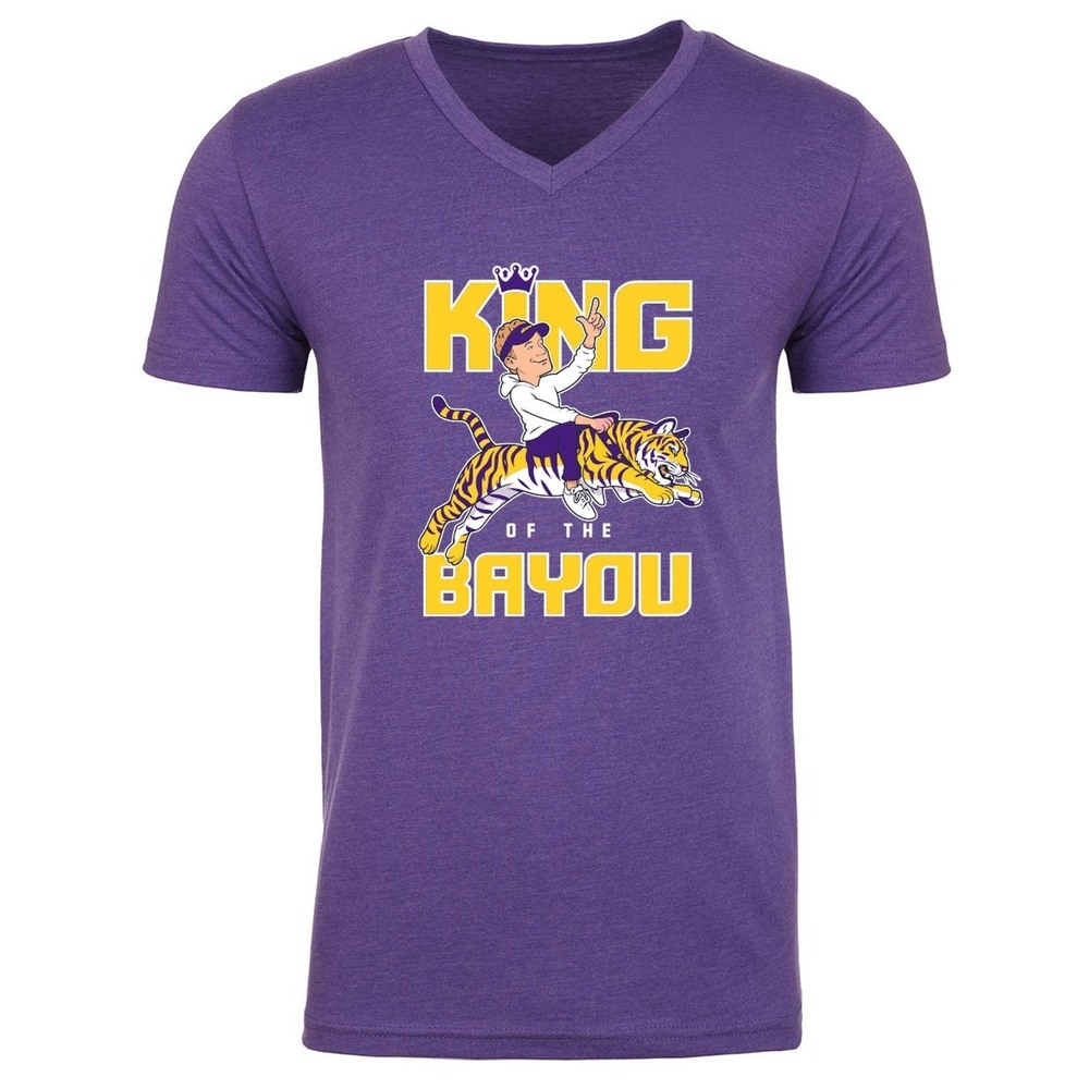 MENS V NECK Lane Kiffin King Bayou LSU Shirt